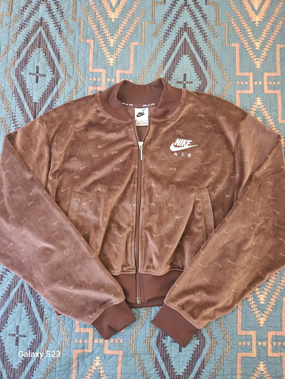 Nike Brown Velour‎ Zip-Up Track Jacket